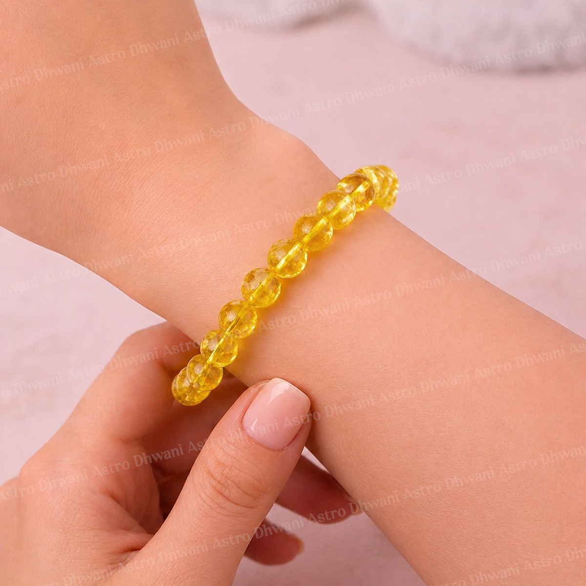 High Financial Status, Success in Job & Profession: Yellow Citrine Bracelet - Abhimantrit & Certified