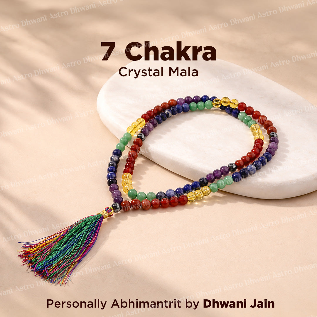 7 Chakra Crystal Mala  - Abhimantrit & Certified
