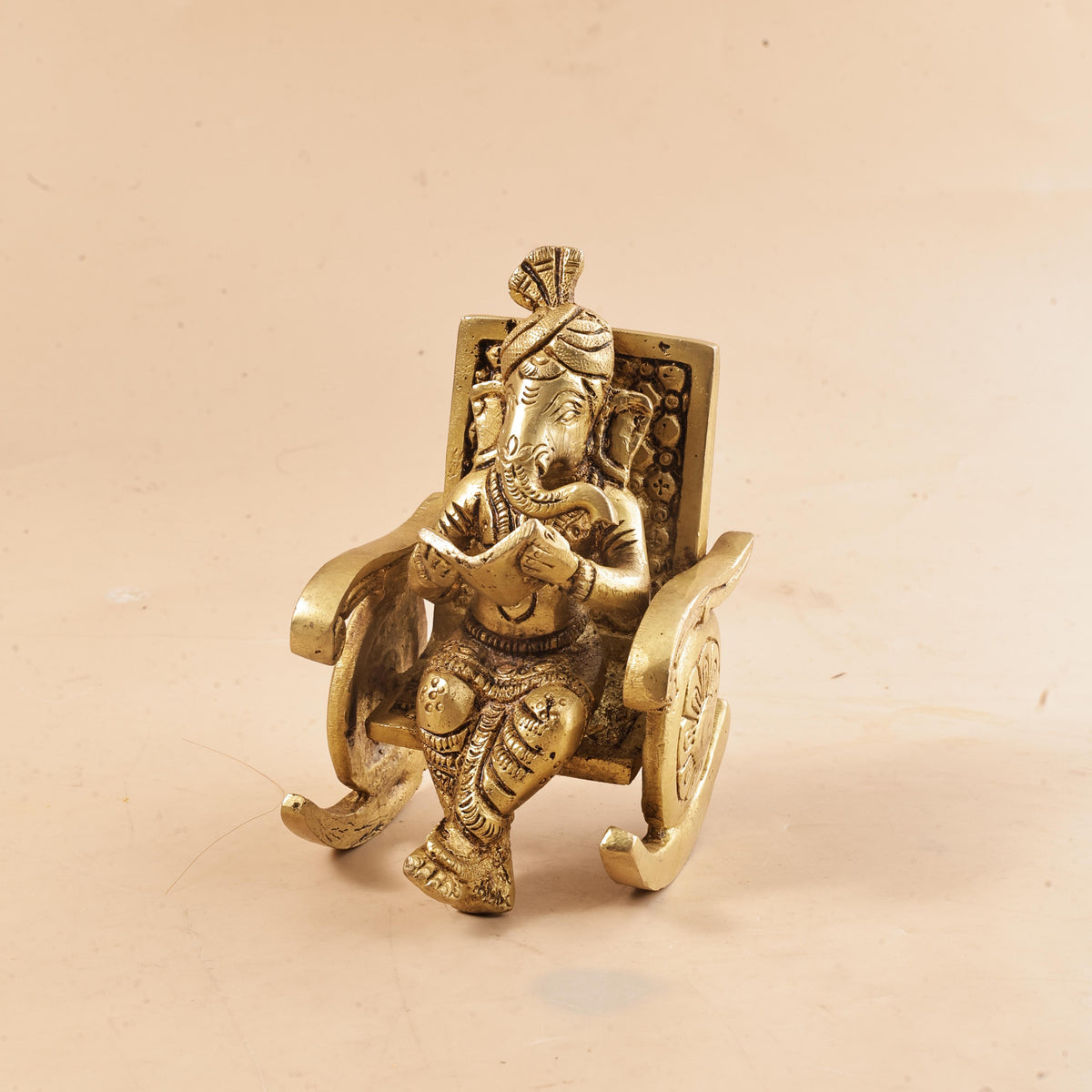 Brass Ganesha With Sitting Chair - Abhimantrit