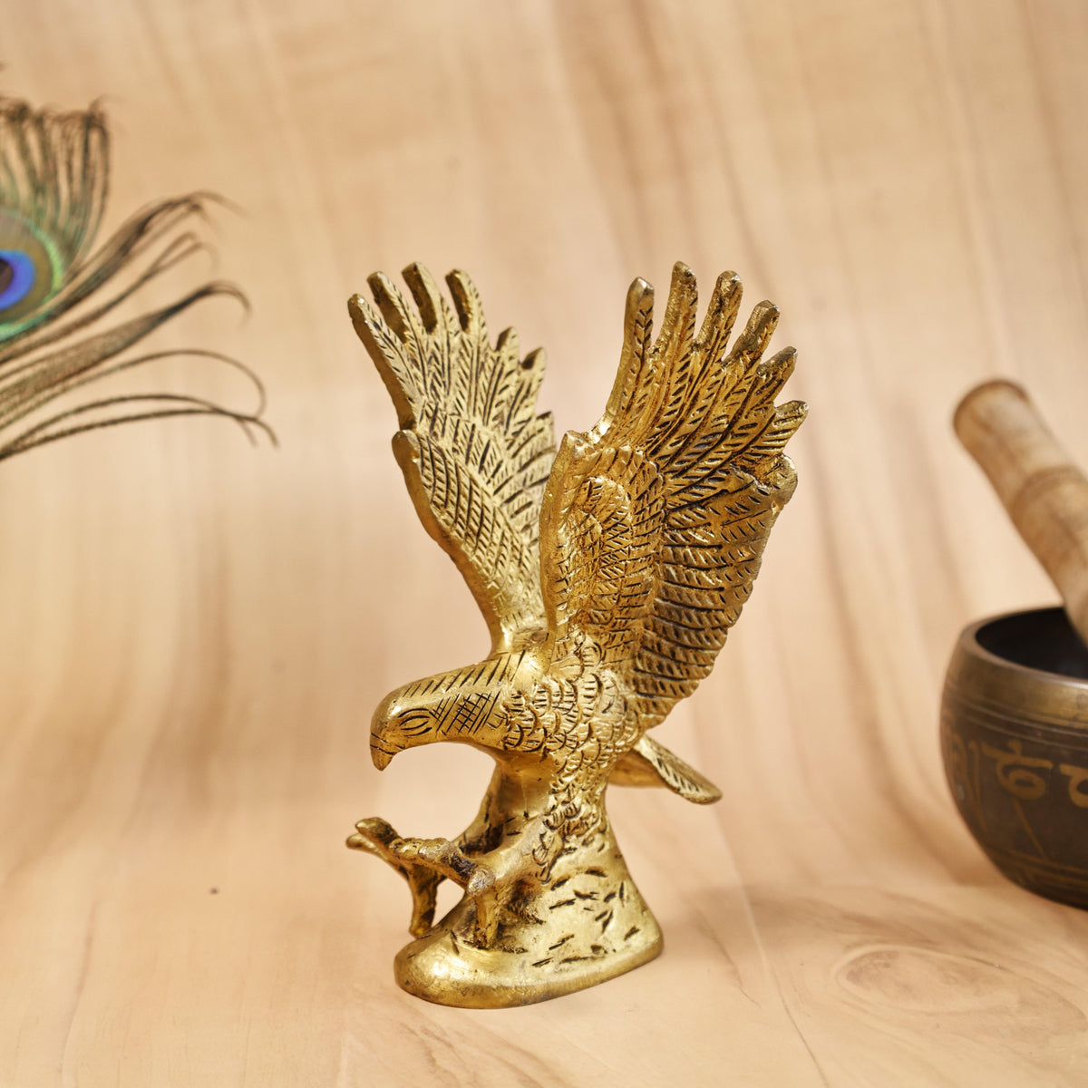 Brass Eagle Statue - Abhimantrit