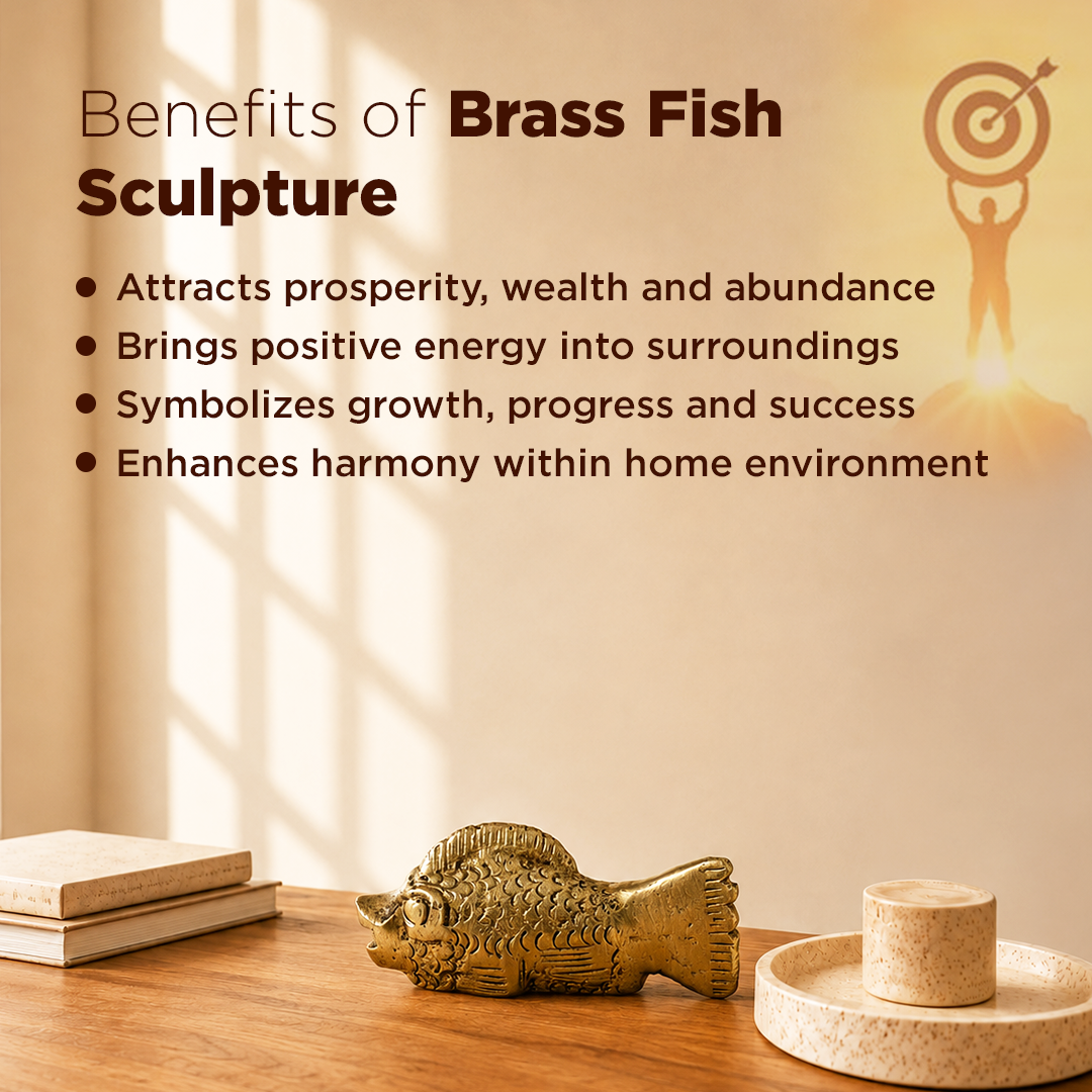 Brass Fish Sculpture - Abhimantrit
