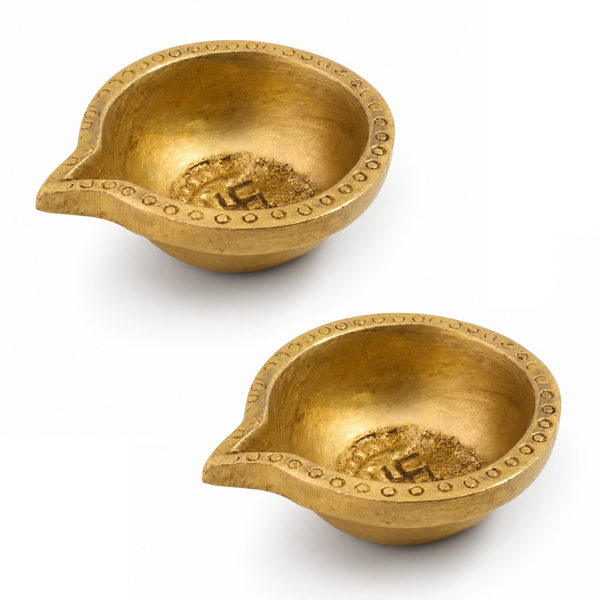 Brass Swastik Diya - Abhimantrit