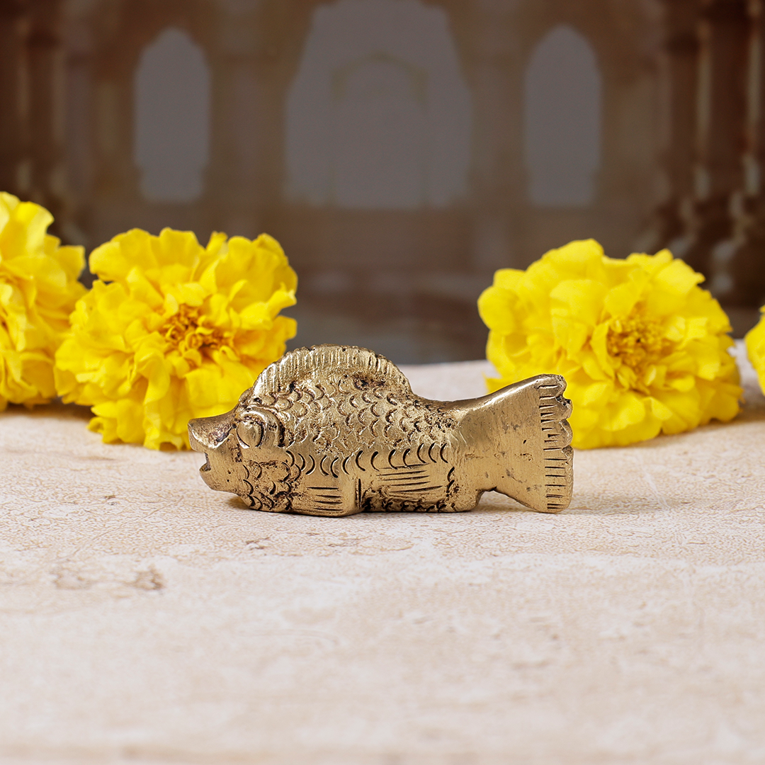 Brass Fish Sculpture - Abhimantrit