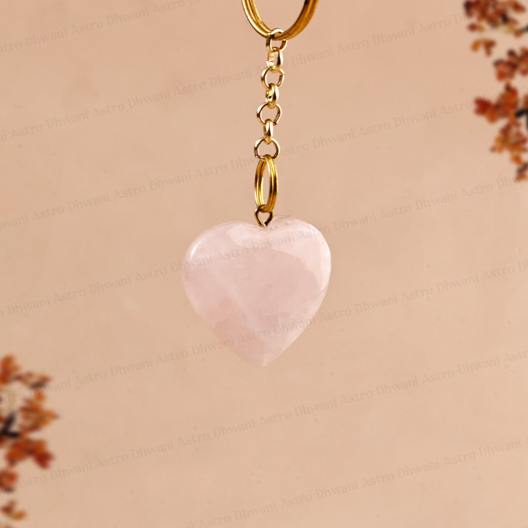 Rose Quartz Heart Keychain – Confidence, Focus & Protection