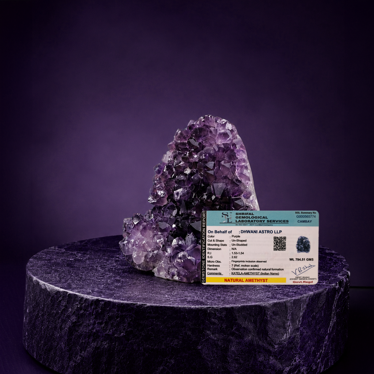 Amethyst Crystal Cluster (Brazillian): Emotional Healing & Stress Relief