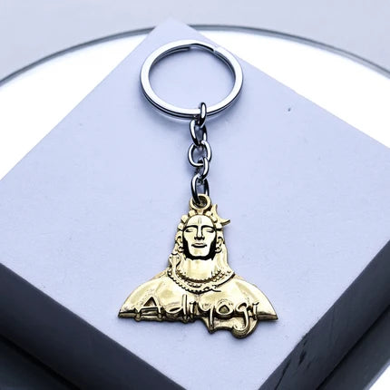 Golden Adiyogi (Shivji) Keychain - Abhimantrit