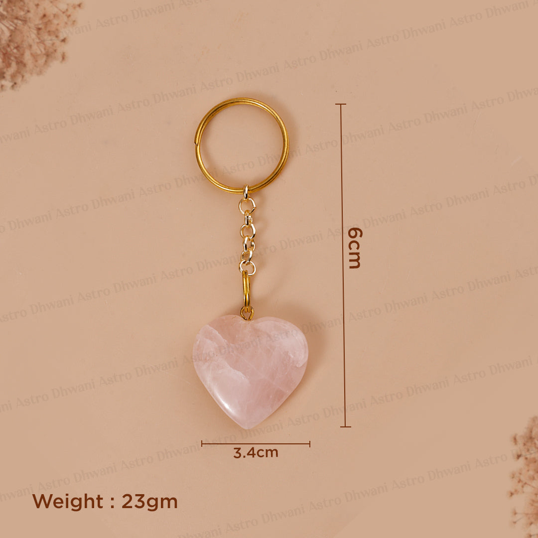 Rose Quartz Heart Keychain – Confidence, Focus & Protection