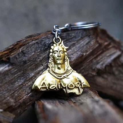 Golden Adiyogi (Shivji) Keychain - Abhimantrit