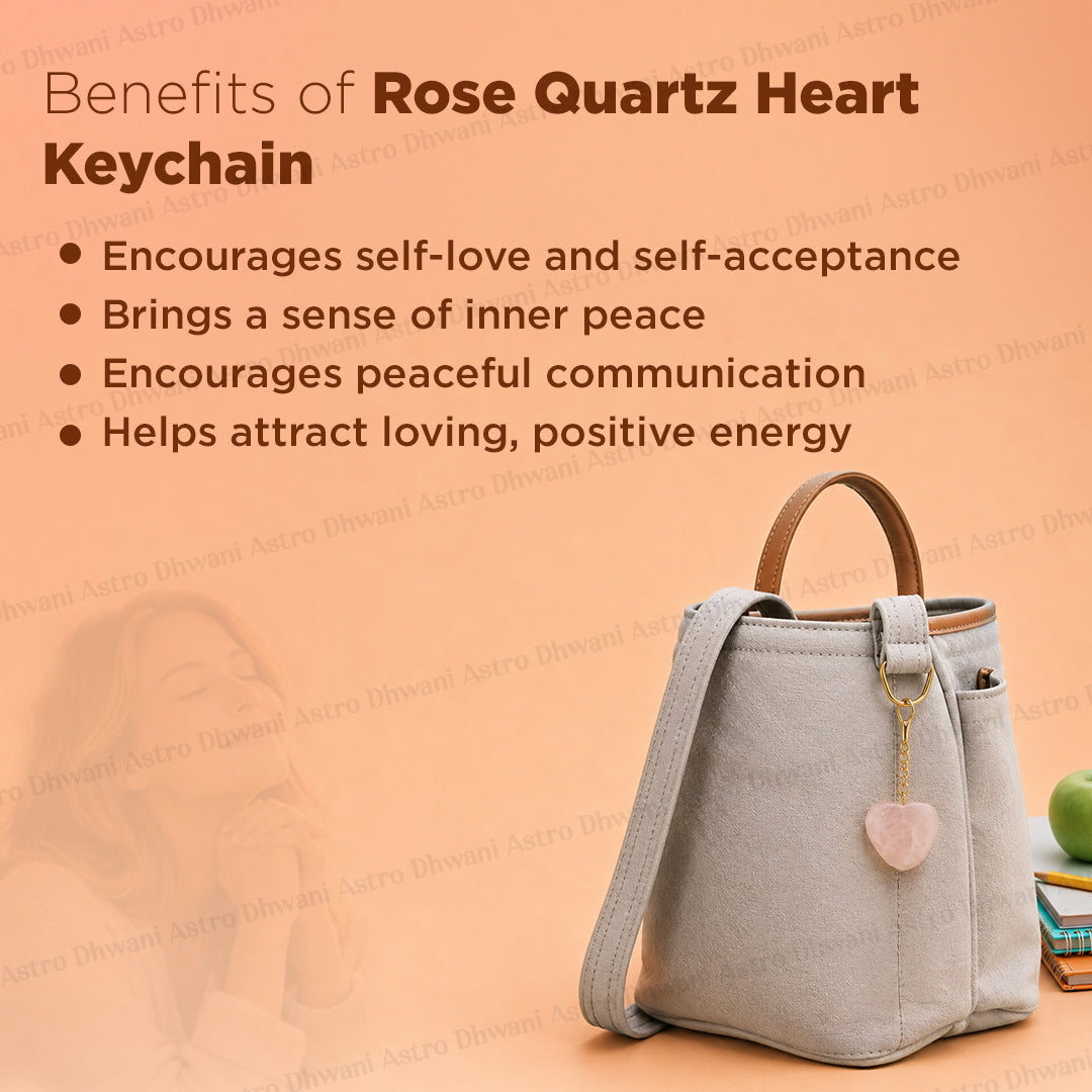 Rose Quartz Heart Keychain – Confidence, Focus & Protection