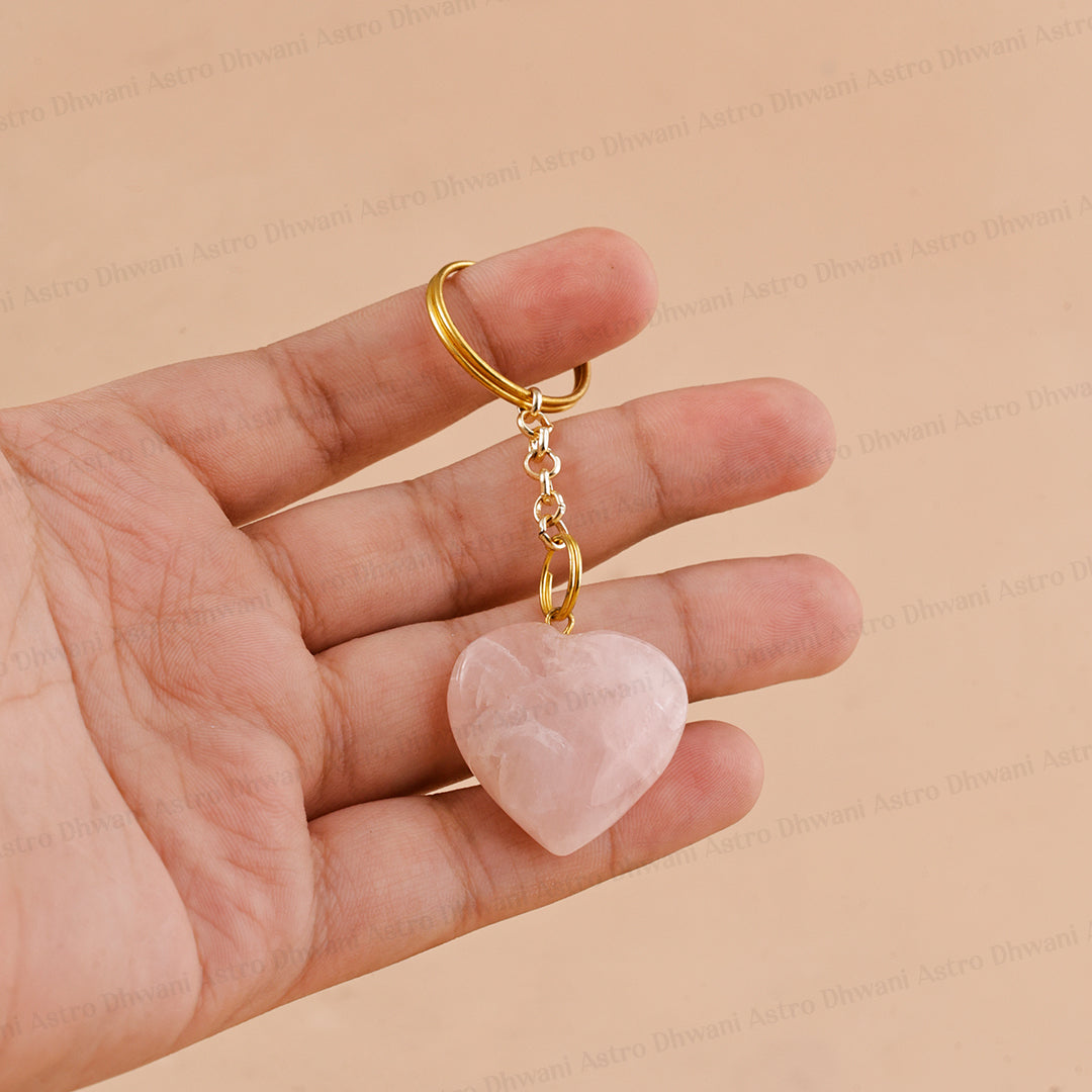 Rose Quartz Heart Keychain – Confidence, Focus & Protection