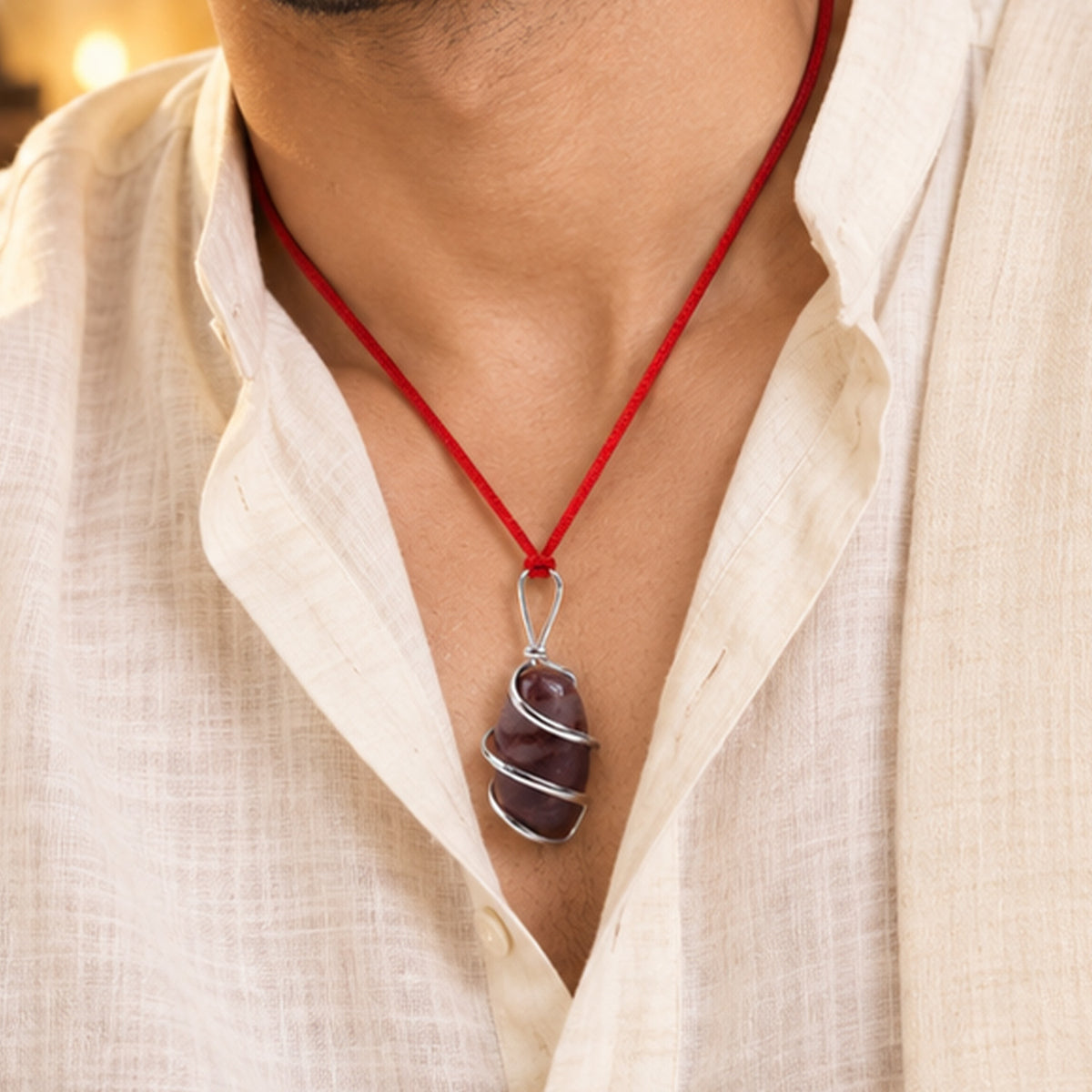 Narmadeshwar Shivling Stone Pendant - Abhimantrit