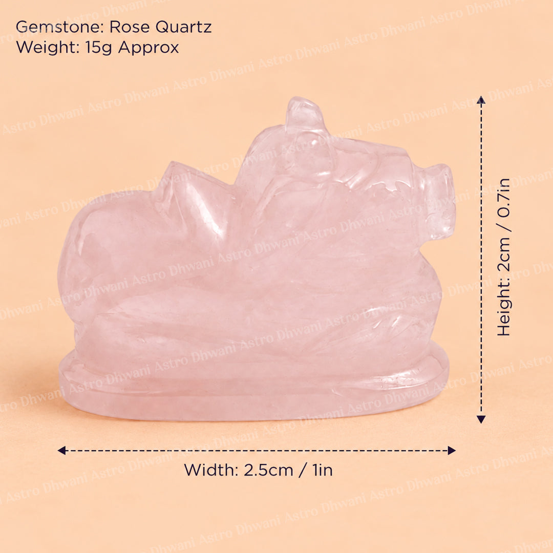 Rose Quartz Nandi - Abhimantrit