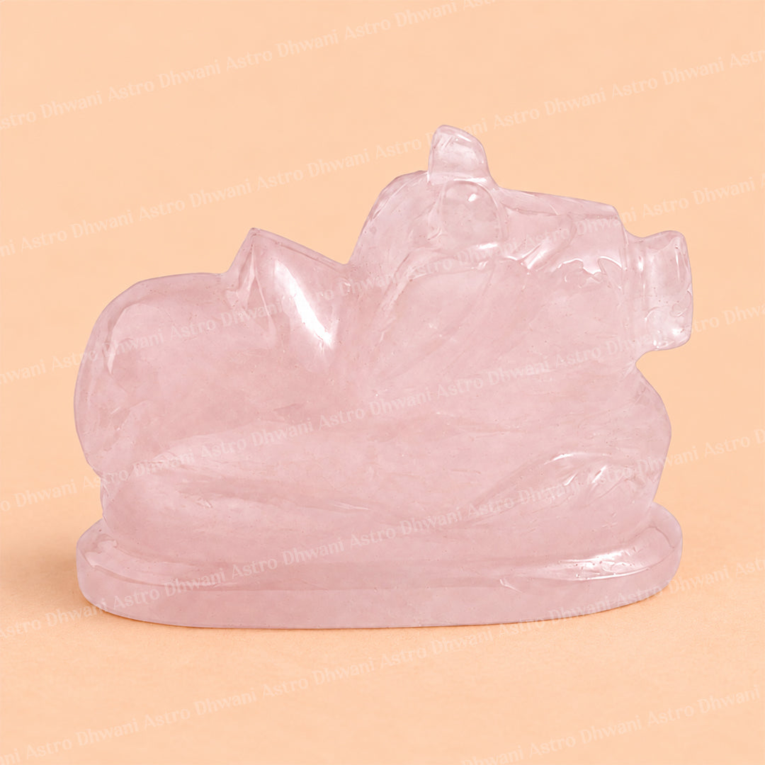 Rose Quartz Nandi - Abhimantrit