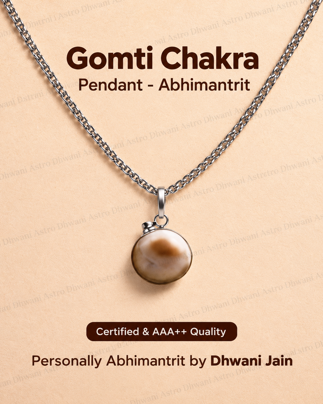 Gomti Chakra Pendant - Abhimantrit & Certified