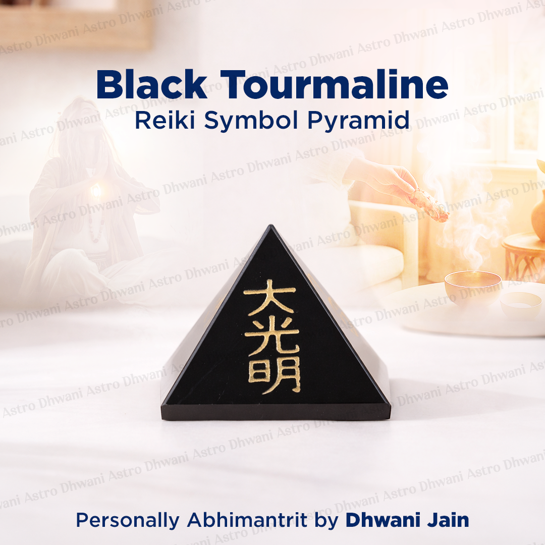 Reiki Symbol Black tourmaline Pyramid- Abhimantrit