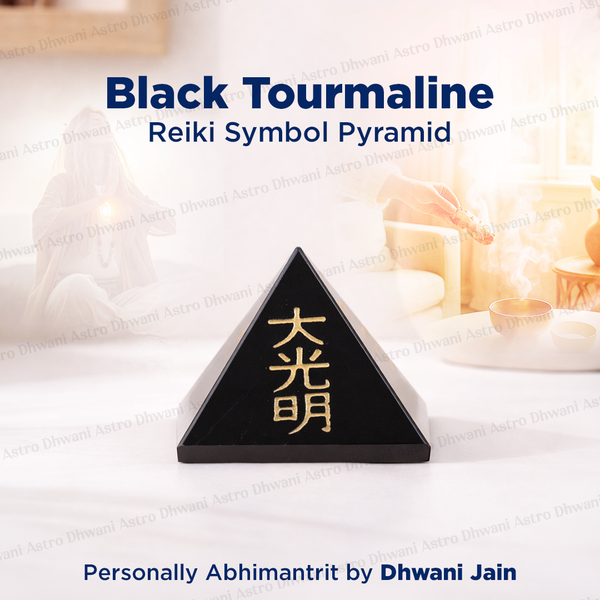 Reiki Symbol Black tourmaline Pyramid- Abhimantrit