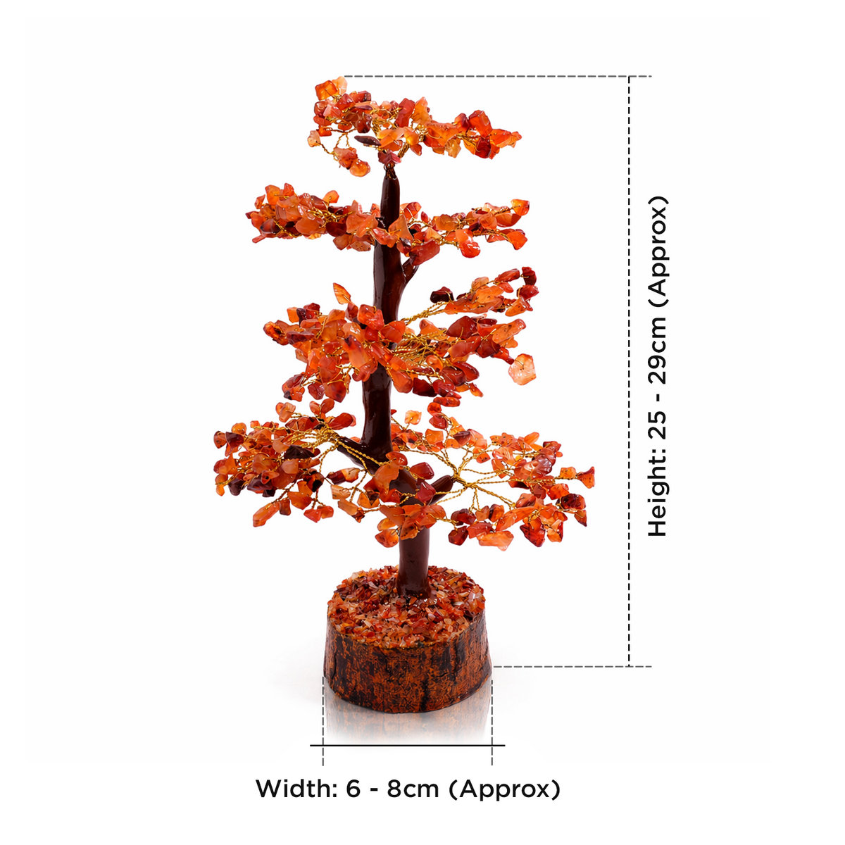 Strengthen Planet Mars (Mangal) & Sun Bracelet: Red Carnelian Crystal Tree - Abhimantrit