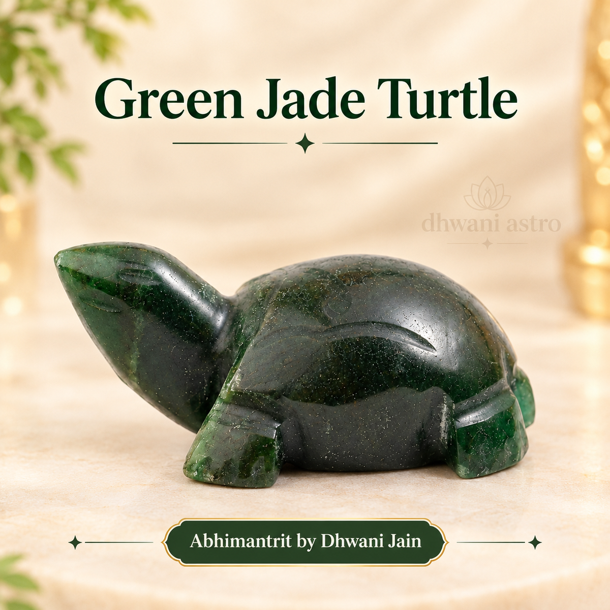 Green Jade Turtle - Abhimantrit