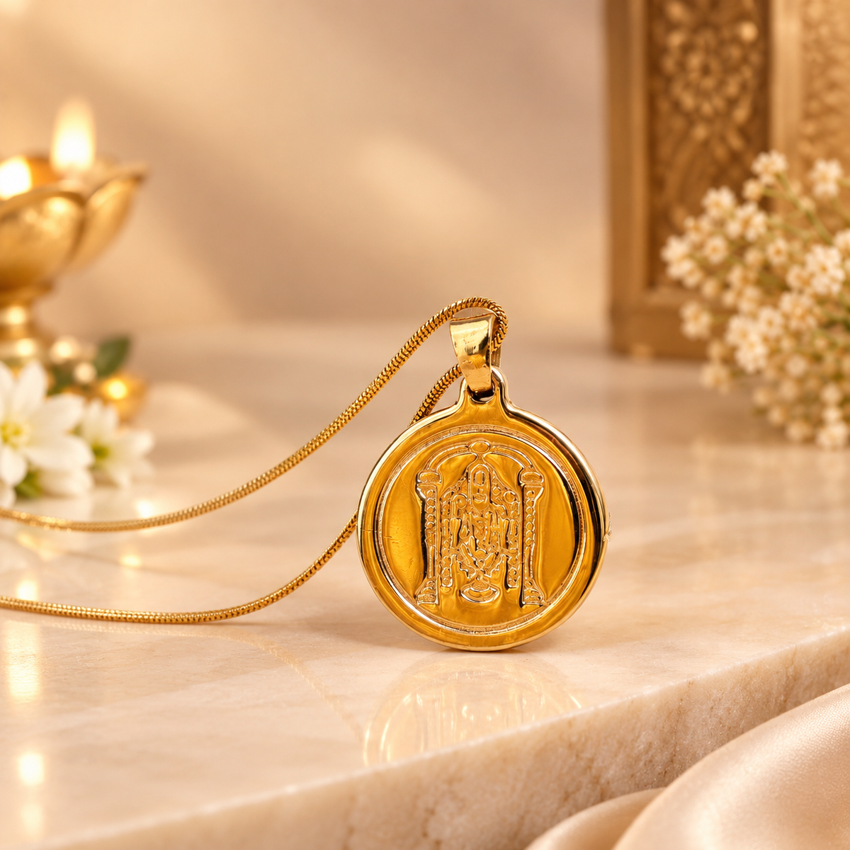 Tirupati Balaji Pendant : IGP Plating Pendant - Abhimantrit