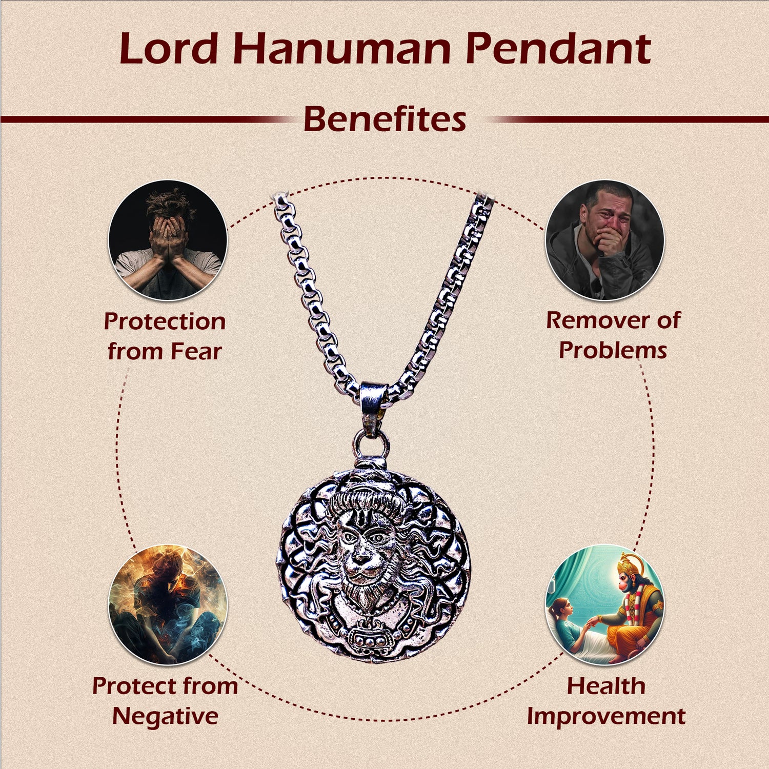 Lord Hanuman Pendant (Blessing & Protection)- Abhimantrit