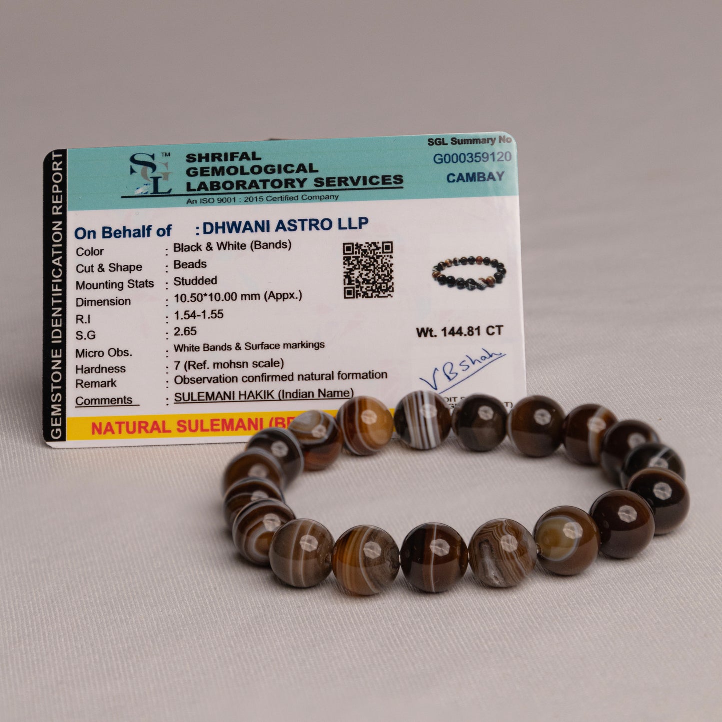 Sulemani Hakik Bracelet - Abhimantrit & Certified