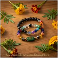 Business Success and Growth Bracelet & Seven Chakra with Lava Stone