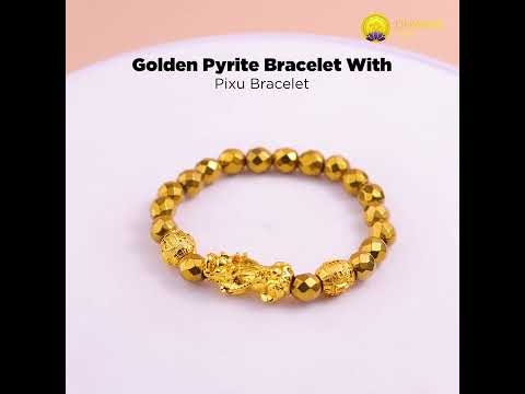 Golden Pyrite Bracelet With Pixu- Abhimantrit & Certified