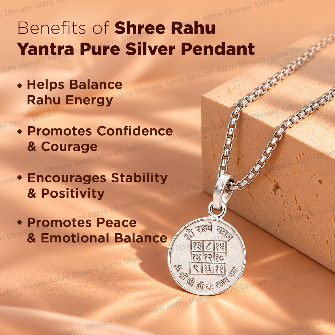 Shree Rahu Yantra (Pure Silver) Pendant