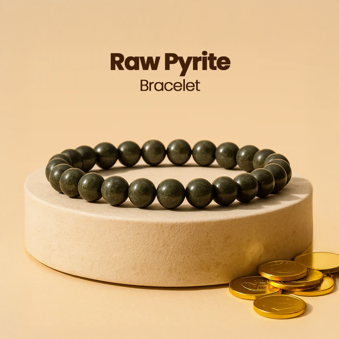Raw Pyrite Bracelet for Attracts Wealth and Abundance