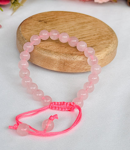 Improve Love, Relationship & Emotional Connection: Rose Quartz Thread Bracelet - Abhimantrit & Certified