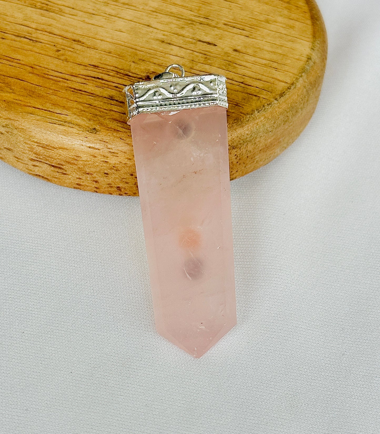 Improve Love, Relationship & Emotional Connection: Rose Quartz Seven Chakra Pendant - Abhimantrit & Certified