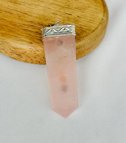 Improve Love, Relationship & Emotional Connection: Rose Quartz Seven Chakra Pendant - Abhimantrit & Certified