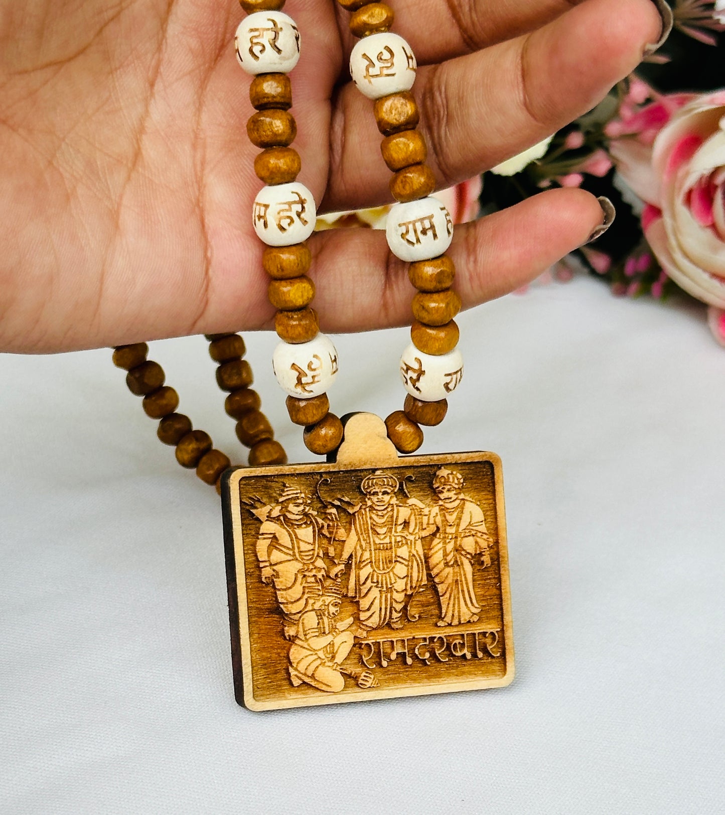 Shree Ram Darbar Tulsi Kanthi Mala - Abhimantrit & Certified