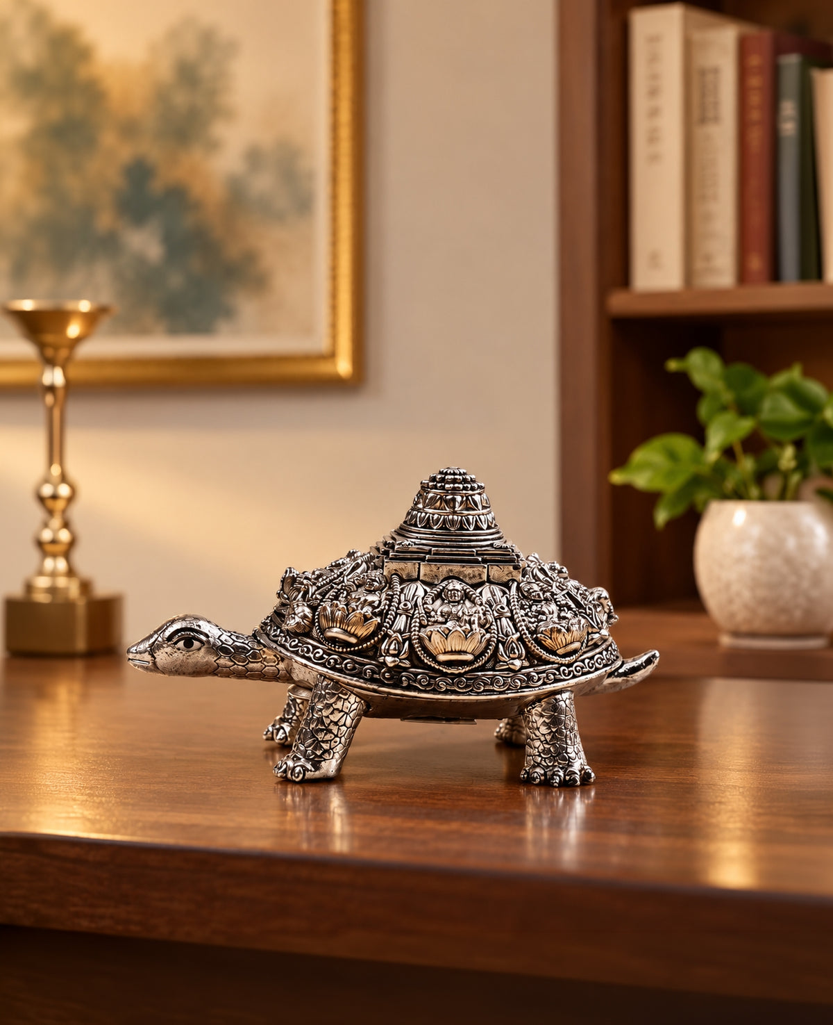 Shri Dhan Siddhi Yantra  (925 Pure Silver) Turtle Shree Yantra