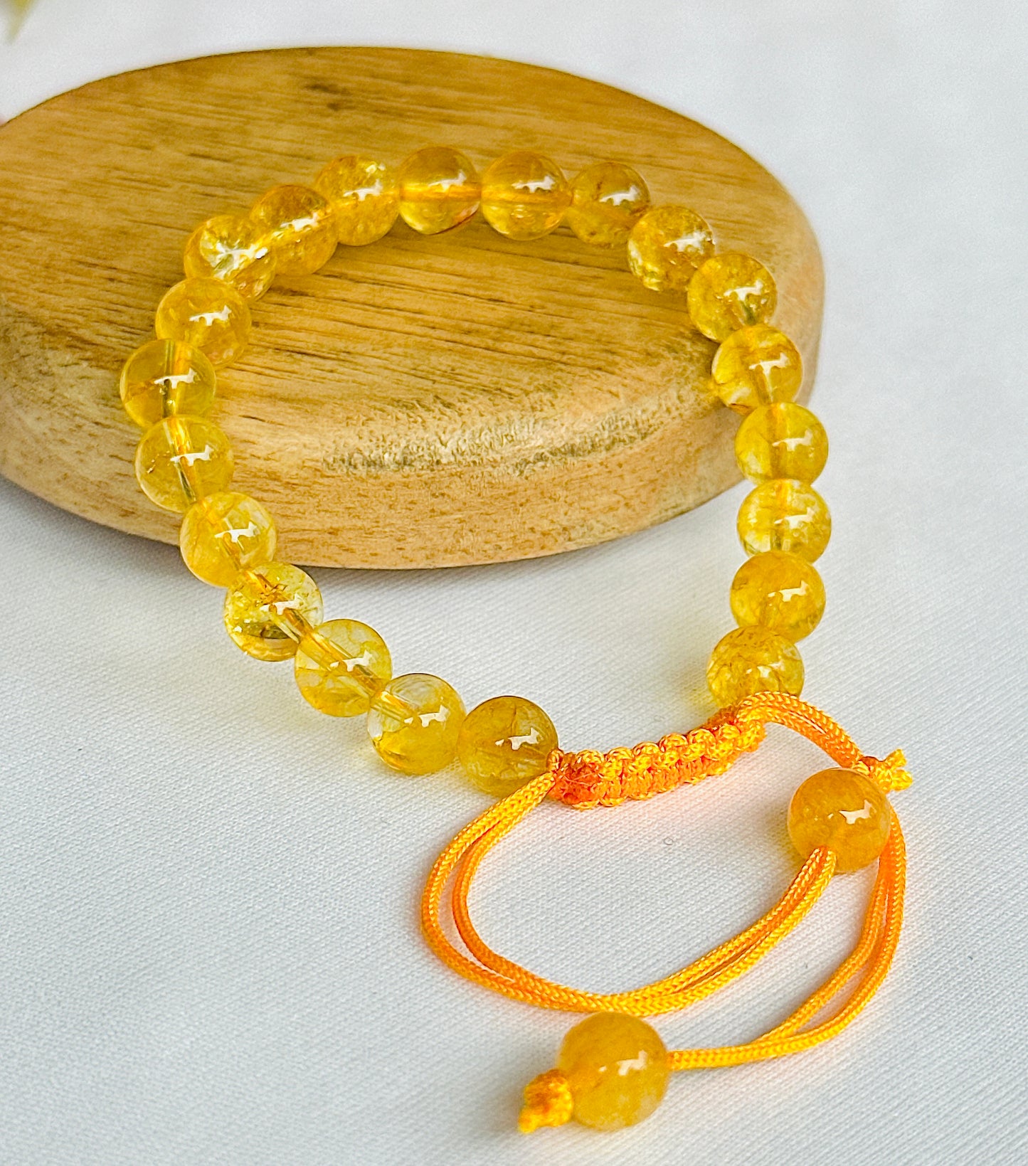 High Financial Status, Success in Job & Profession: Yellow Citrine Thread Bracelet - Abhimantrit & Certified